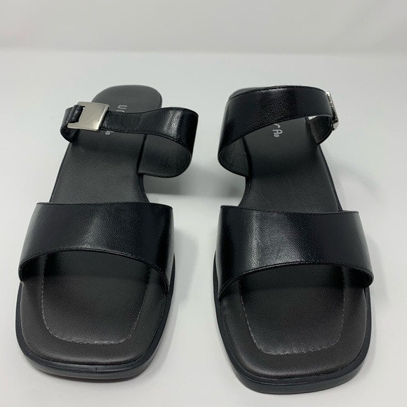Unisa Black Chunky Heel Slip On Sandals - Picture 2 of 8